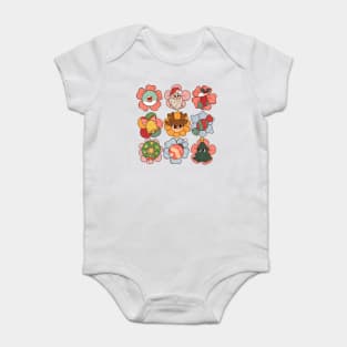 Fun Retro Christmas Designs array Baby Bodysuit